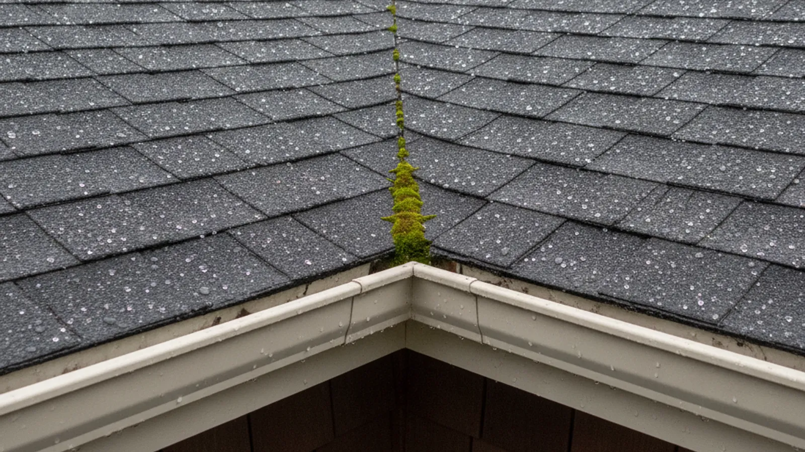 Clean gutters along a home roofline