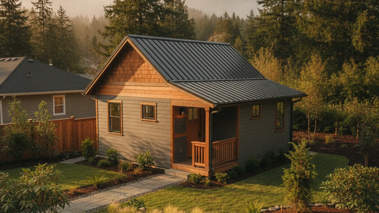 A detached backyard ADU cottage on a Clark County property