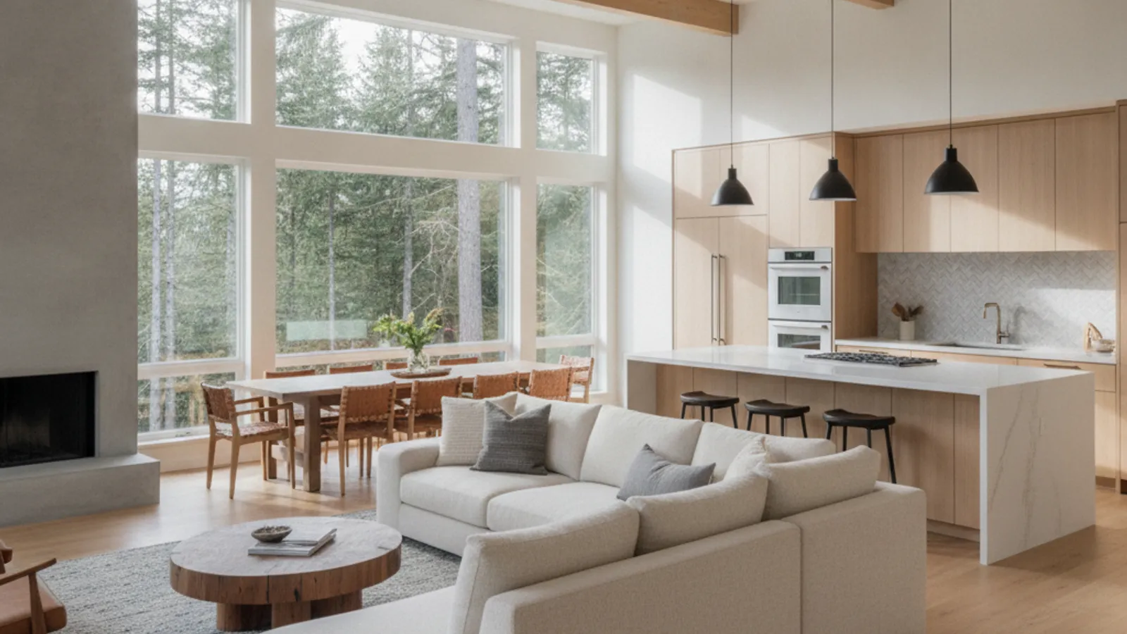 A bright, freshly remodeled open living space in a Clark County home